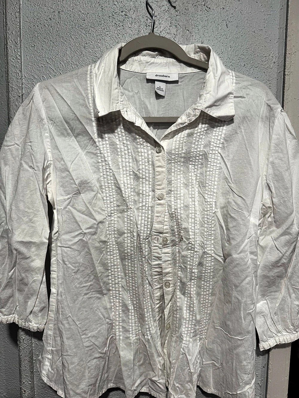 dressbarn Button Down Shirt in White Size Large Like New